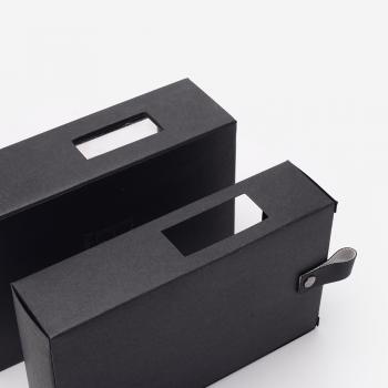 Handmade paper packaging boxes with PET window