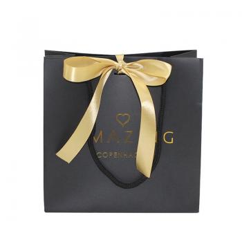 Custom luxury black gift paper shopping bag