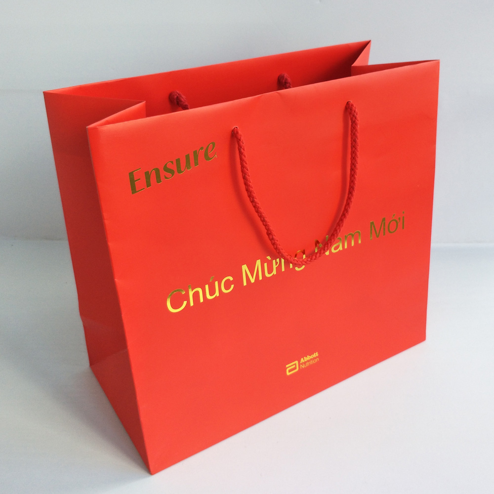 Golden hot foil custom paper bags