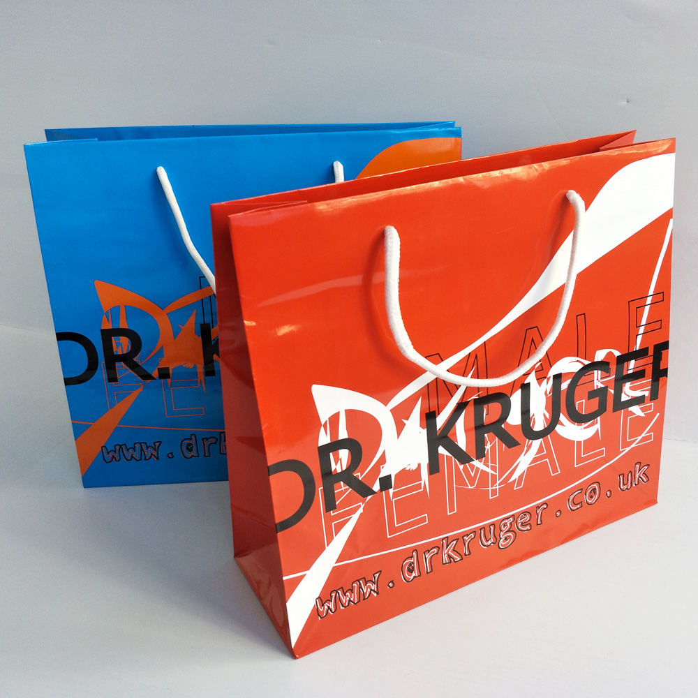 Custom Printed Garment Shopping Paper Bags For Clothing Store