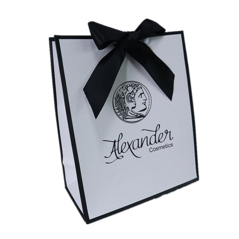 Custom Marble Pattern Rose Gold Foil Beauty Studio Paper Shopping Bag