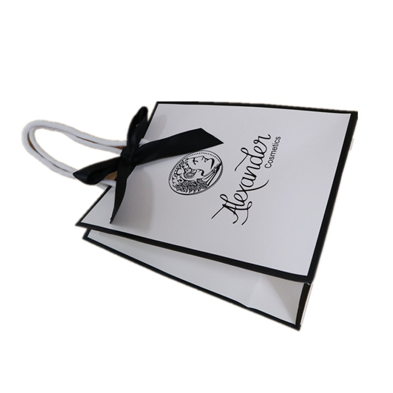 Custom Marble Pattern Rose Gold Foil Beauty Studio Paper Shopping Bag