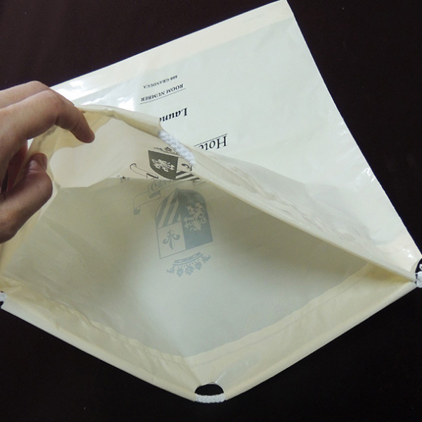 Custom Printed Plastic Drawstring Bag – Hotel Gym Biodegradable LDPE HDPE Drawstring Sacks