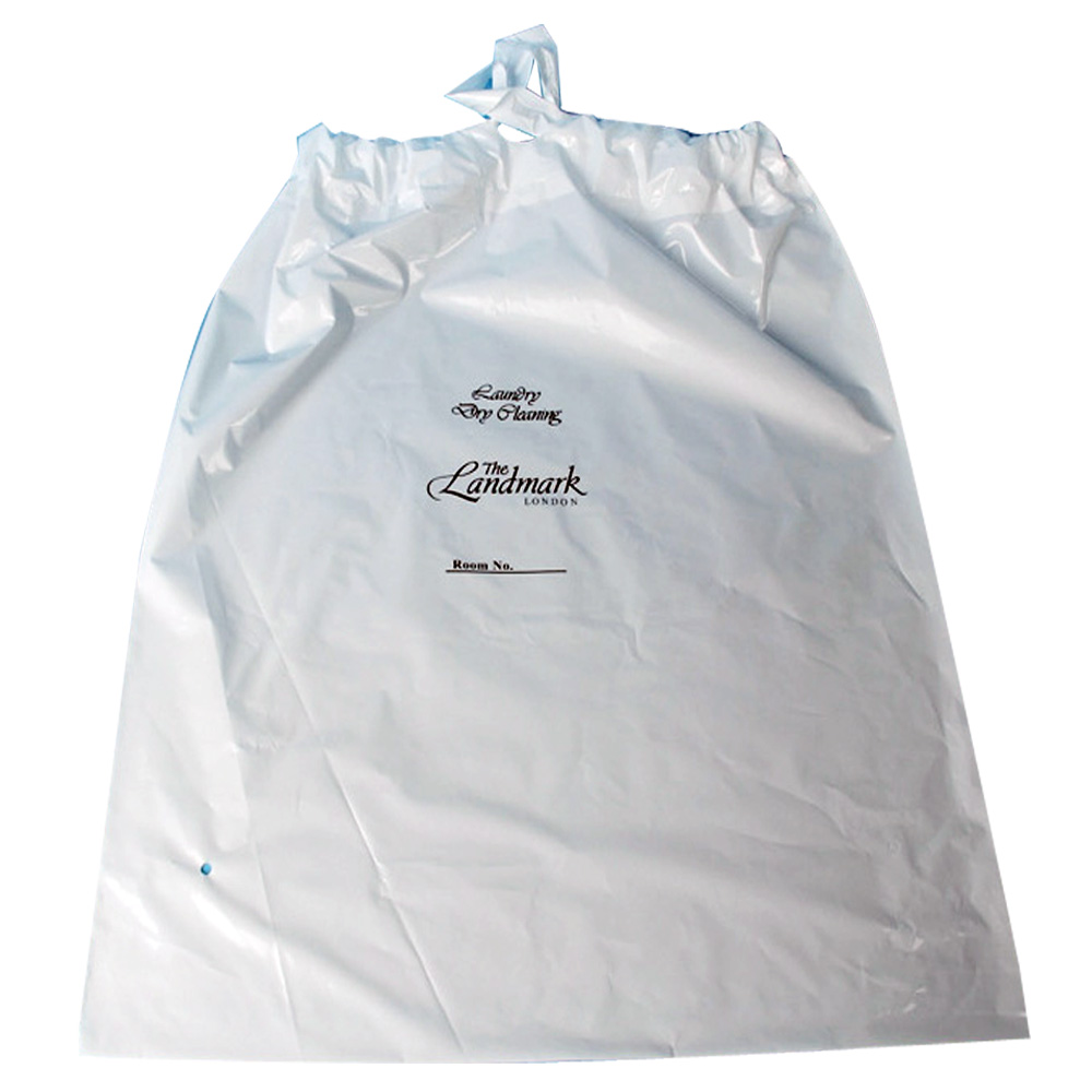 Custom Printed Plastic Drawstring Bag – Hotel Gym Biodegradable LDPE HDPE Drawstring Sacks