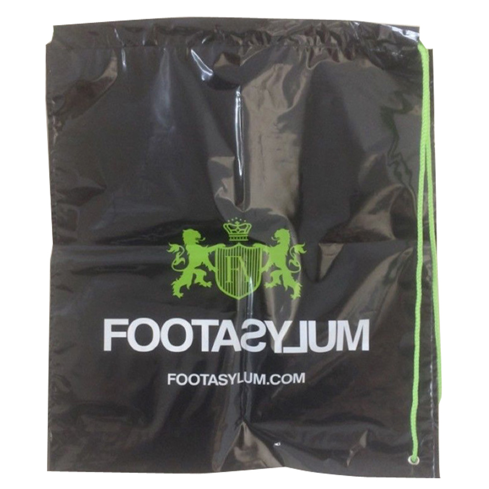 Custom Logo Printed Plastic PE Drawstring Packaging Bag for Clothing Hat Apparel Shopping