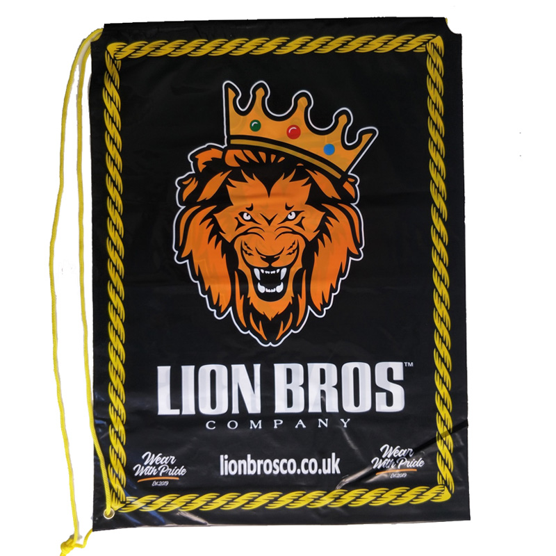 Custom Logo Printed Plastic PE Drawstring Packaging Bag for Clothing Hat Apparel Shopping