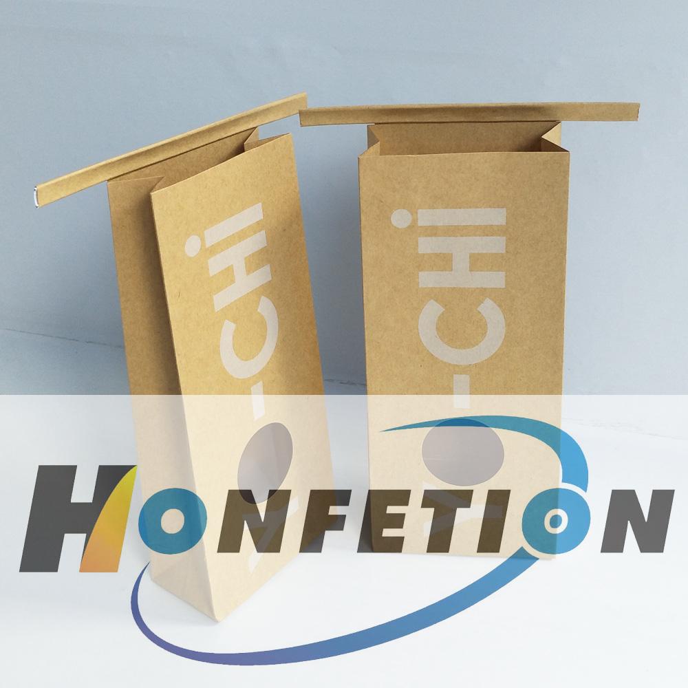 Custom Printed Food Grade Tin Tie Closure Kraft Paper Bag