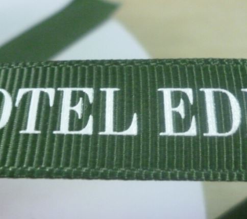Custom Logo Printed Ribbon Rolls for Hotel Packaging | Satin & Grosgrain Hotel Branded Gift Ribbon