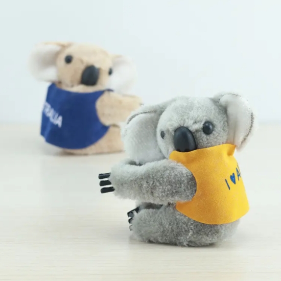 Custom Logo Plush Koala Animal Clip Doll With Printed T-shirt