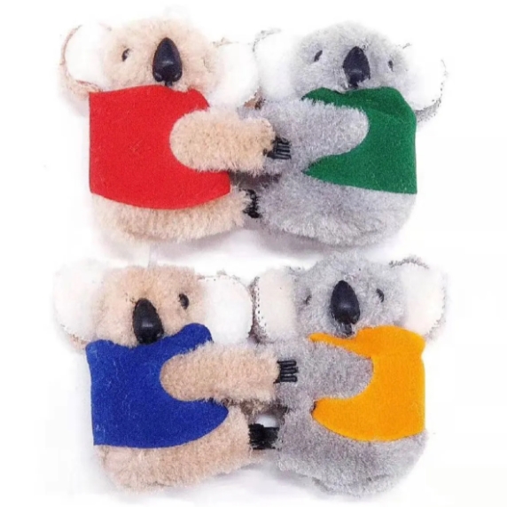 Custom Logo Plush Koala Animal Clip Doll With Printed T-shirt