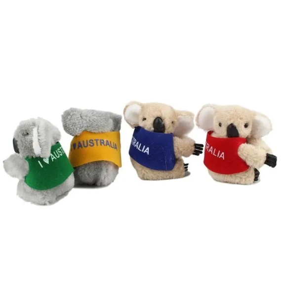 Custom Logo Plush Koala Animal Clip Doll With Printed T-shirt