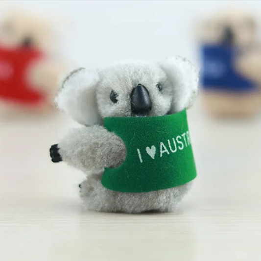 Custom Logo Plush Koala Animal Clip Doll With Printed T-shirt