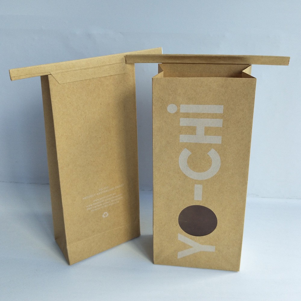Custom Printed Food Grade Tin Tie Closure Kraft Paper Bag