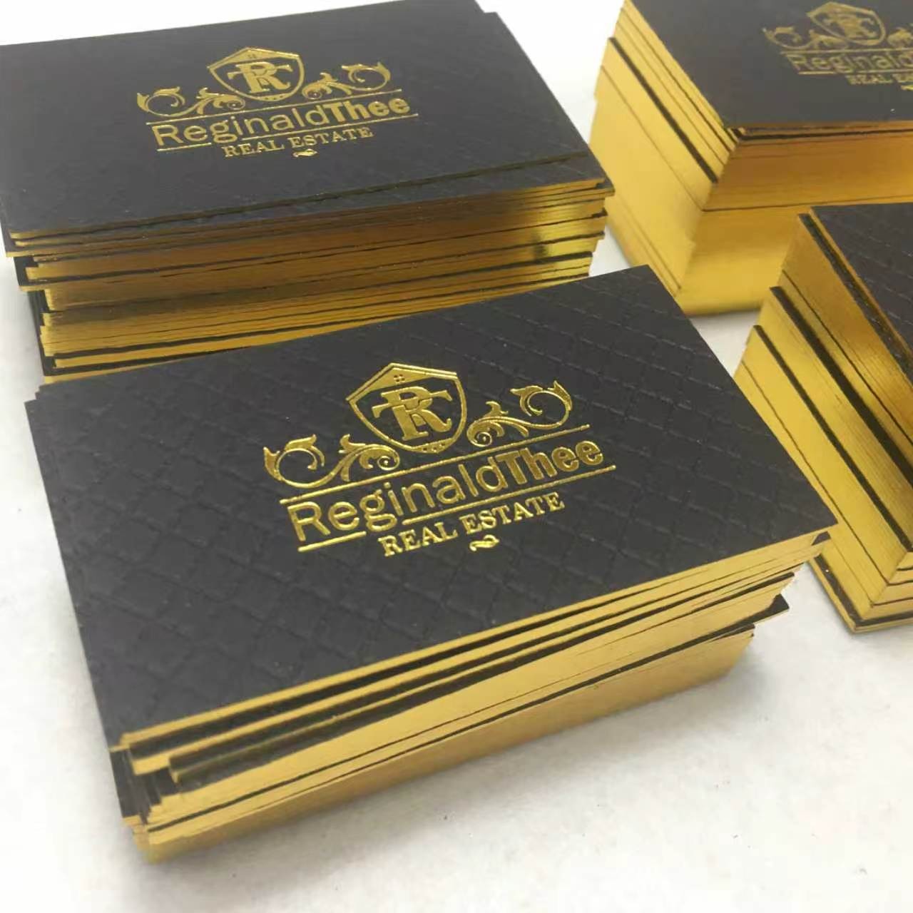 Black Gold Foil Business Card black business cards with gold edge