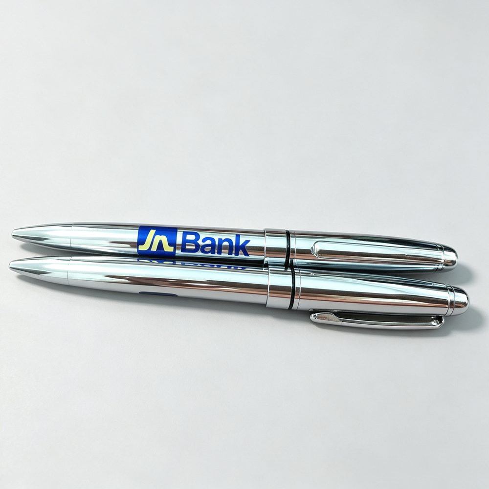 Custom Printed Logo Metal Ballpoint Pen for Bank & Financial Corporate Gifts