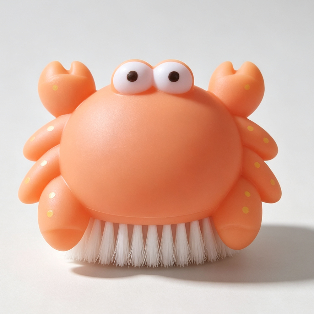 Cartoon Crab Shape Bath Brush for Kids Soft Bristle Cleaning Brush