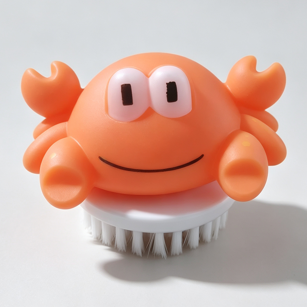Cartoon Crab Shape Bath Brush for Kids Soft Bristle Cleaning Brush